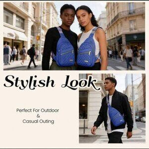 Blue‎ Quilted Fanny Pack, Bum, Crossbody, Park Bag (NEW & SUPER CUTE!)